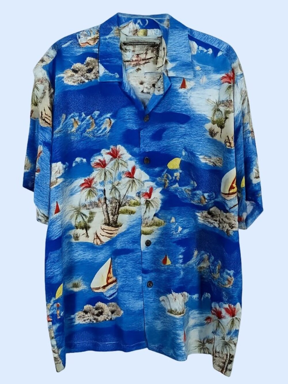 PIneapple Connection by HeyMan short sleeve blue surfing island Hawaiian shirt L